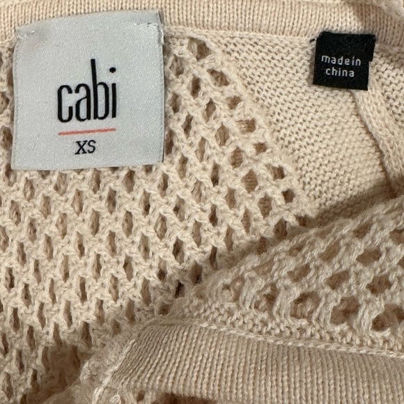 Cabi XS Ivory‎ Mesh Knit Hoodie Pullover Lightweight Beachwear Boho Chic - Picture 9 of 13